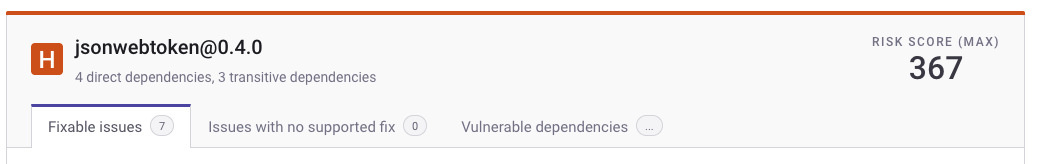 jsonwebtoken issue card header