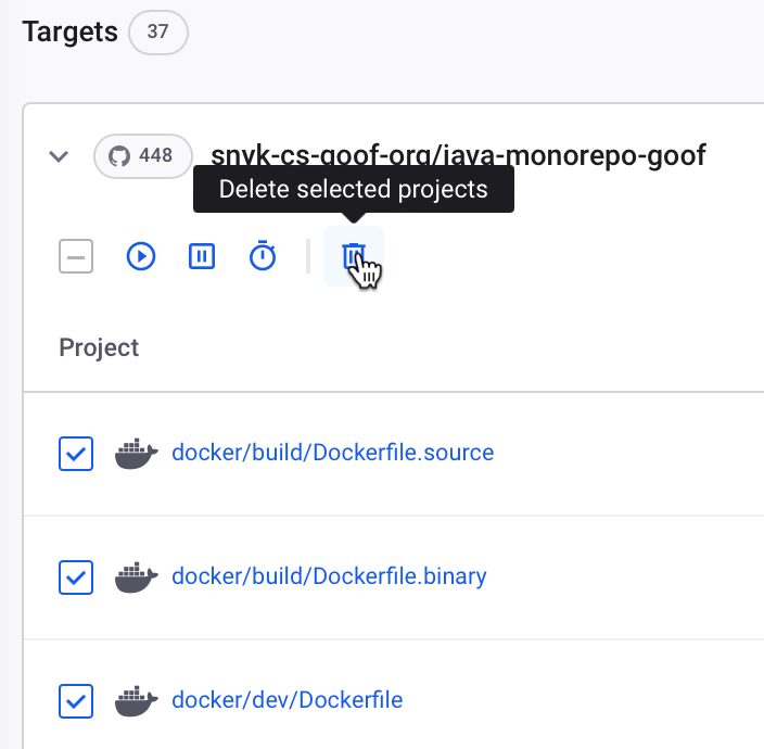 Deleting Projects in bulk