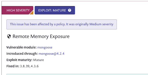 Custom and original severity in the Project Page UI