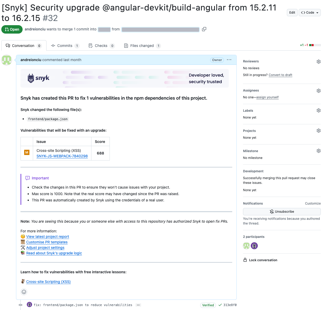 Pull request details