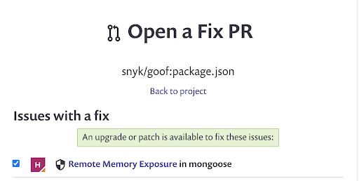 Custom and original severity in Open Fix PR UI