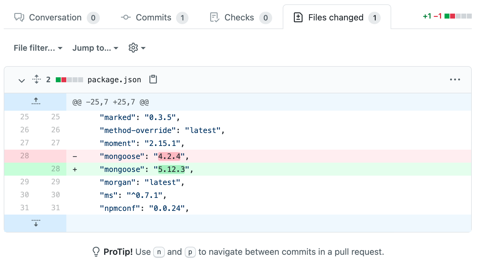 .Files changed tab in GitHub after triggering Fix PR for an open source project